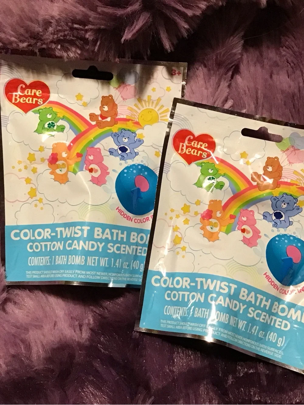 Care Bears Color-Twist Cotton Candy Bath Bombs - Pink & Light Blue